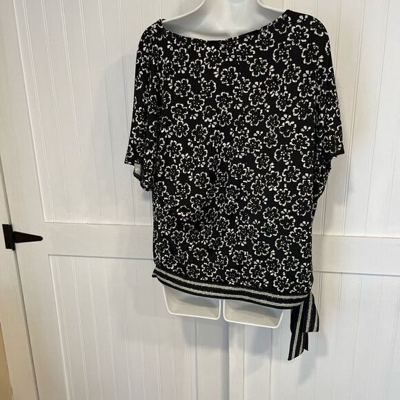 MAX EDITION tunic top with scoop neck, black & white size L - Picture 5 of 9